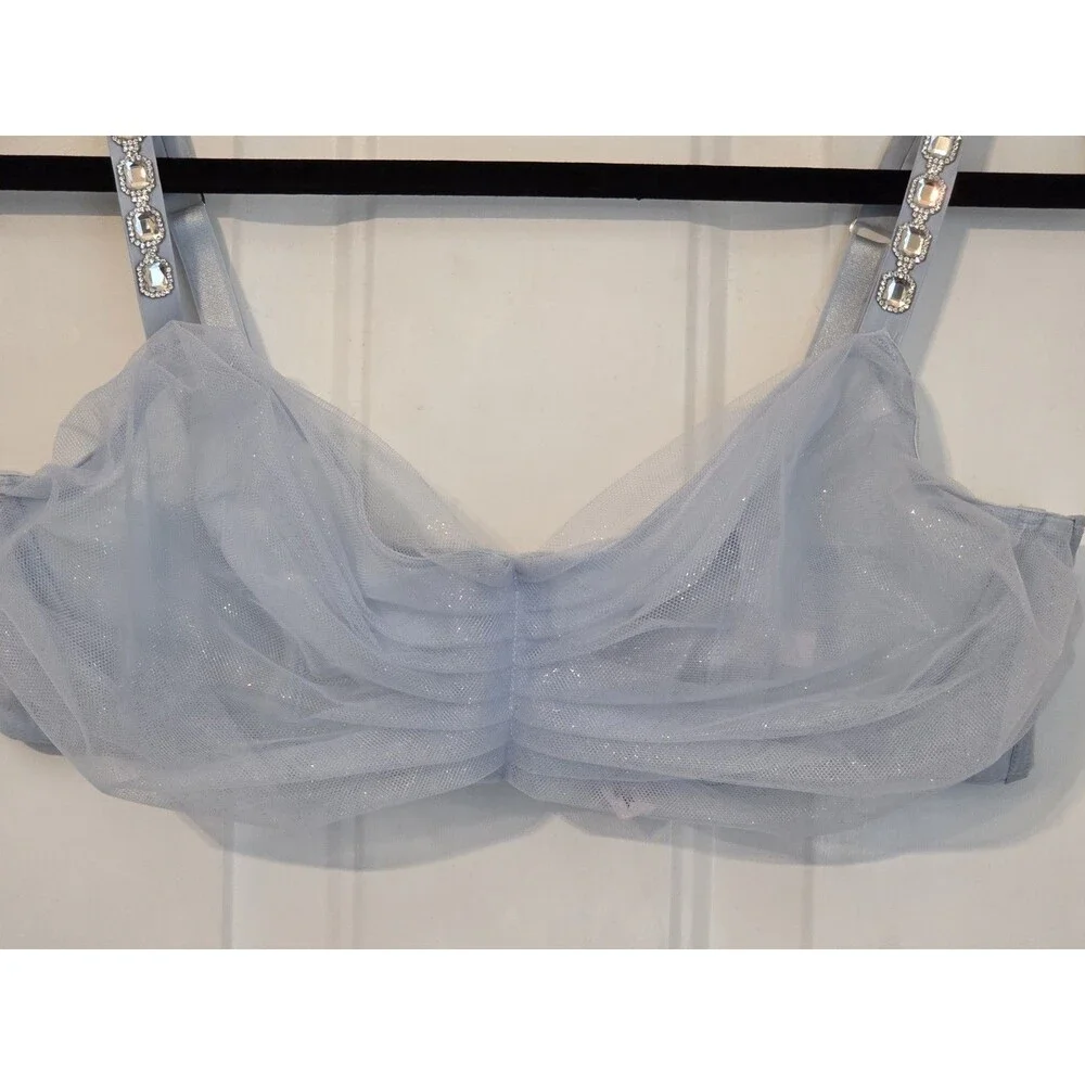Victoria's Secret Dream Angels Twinkle bra glitter tulle & Crystal Straps - XL